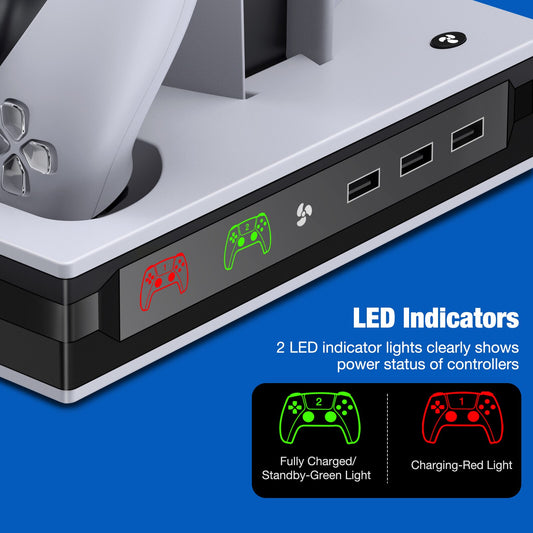 ❄️🌪️PS5 Cooling Fan System & Vertical Stand With Dual Controller Holder