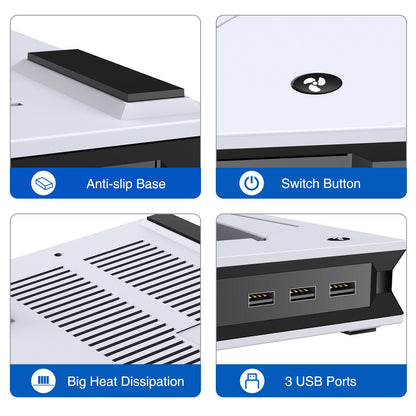 ❄️🌪️PS5 Cooling Fan System & Vertical Stand With Dual Controller Holder