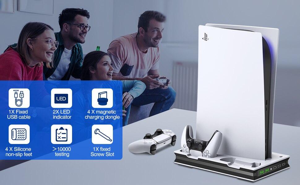 ❄️🌪️PS5 Cooling Fan System & Vertical Stand With Dual Controller Holder