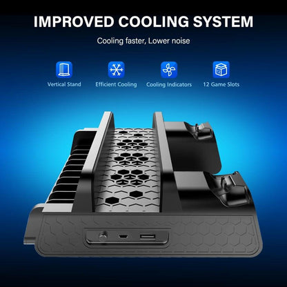 🎮❄️PS4/PS4 Slim/PS4 Pro Vertical Cooling Stand Dual Controller Station