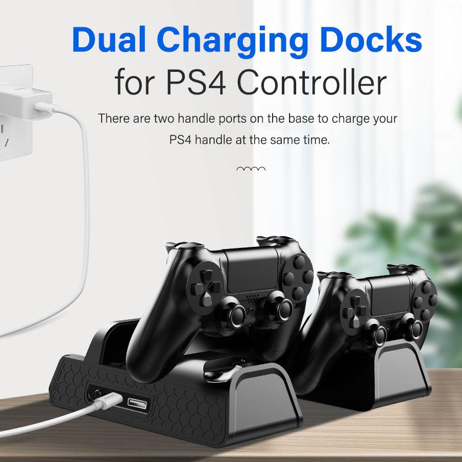 🎮❄️PS4/PS4 Slim/PS4 Pro Vertical Cooling Stand Dual Controller Station