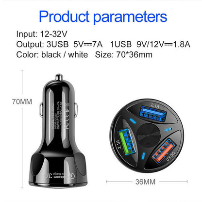 2 Pack USB Fast Car Charger|LED With 3 Ports